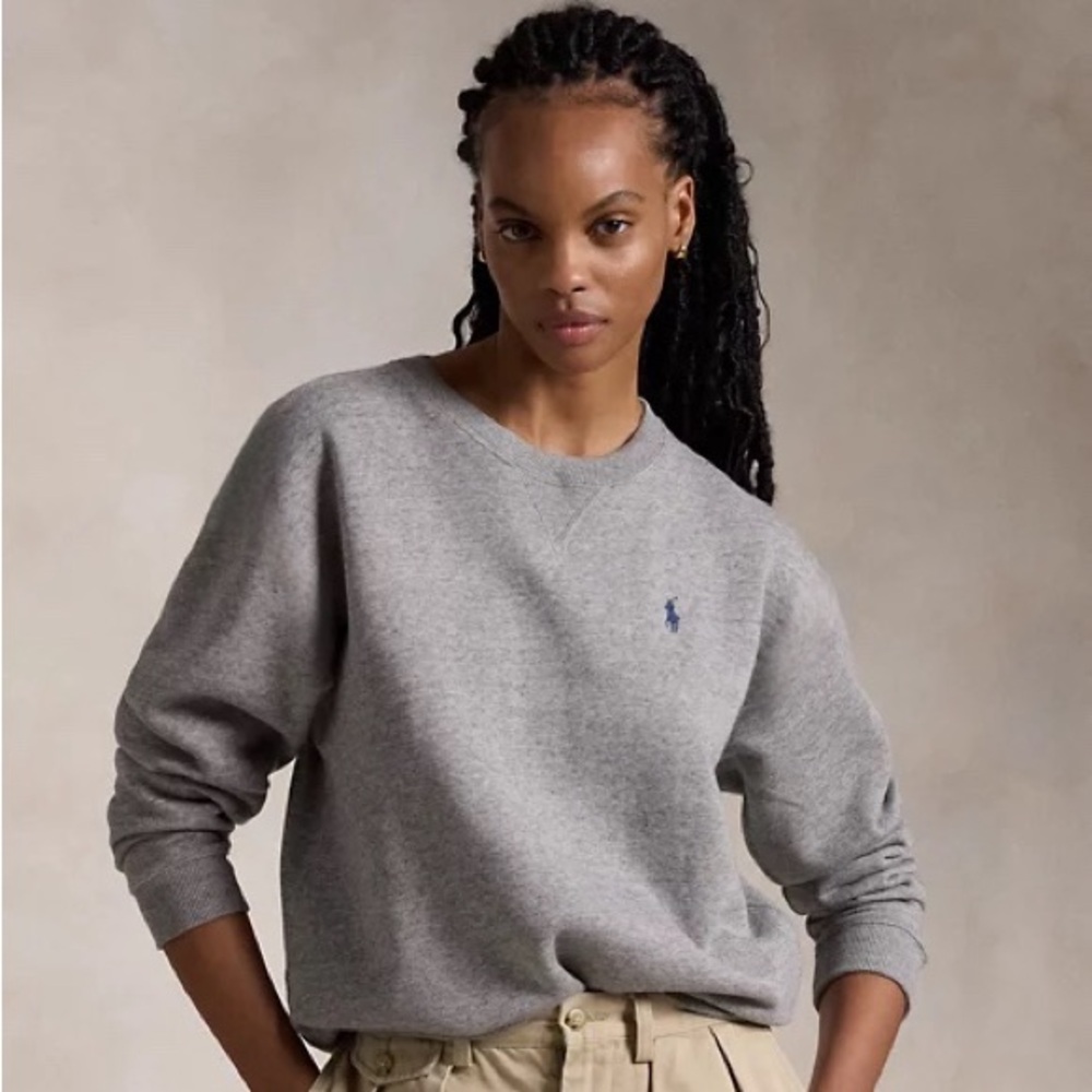 Polo Ralph Lauren Pony Logo Sweatshirt - Grey / Heather - Women XL - Picture 5 of 9